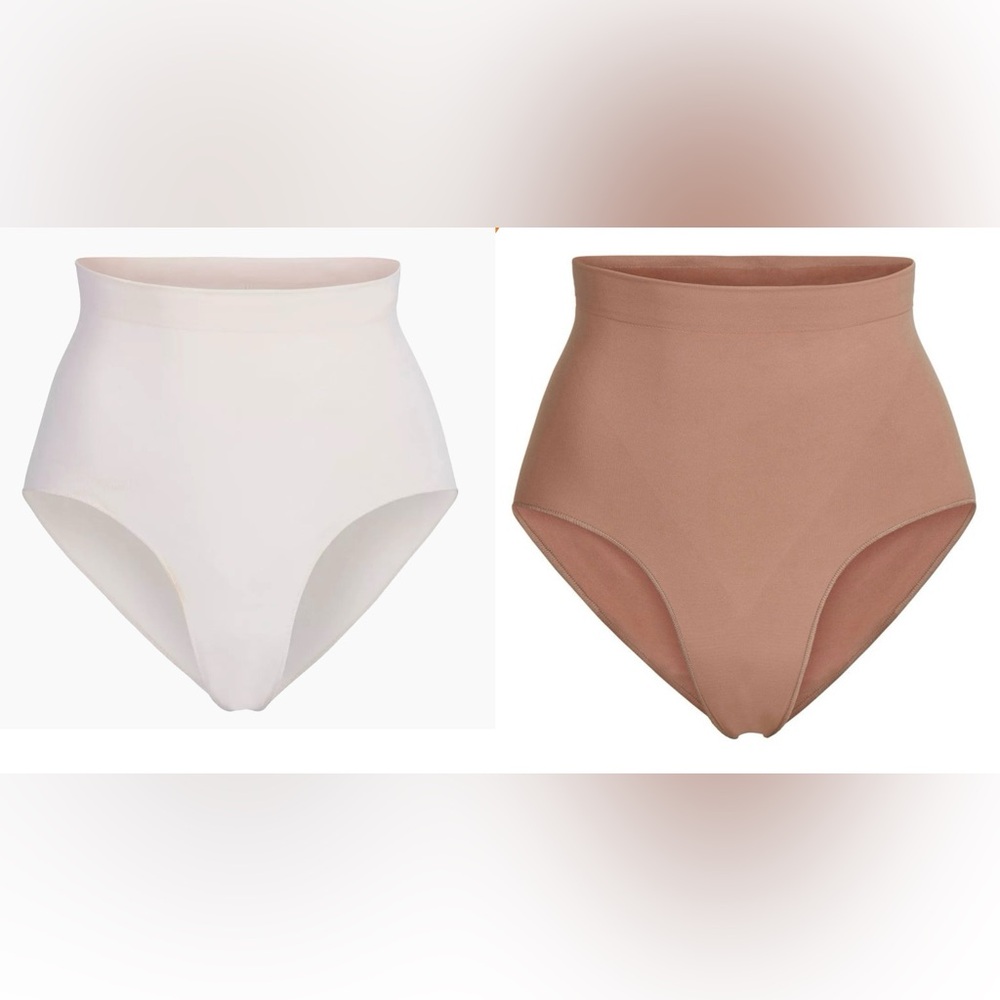 2 NWOT L/XL SKIMS Core Control Shapewear Brief Sand & Sienna Colors Never Worn